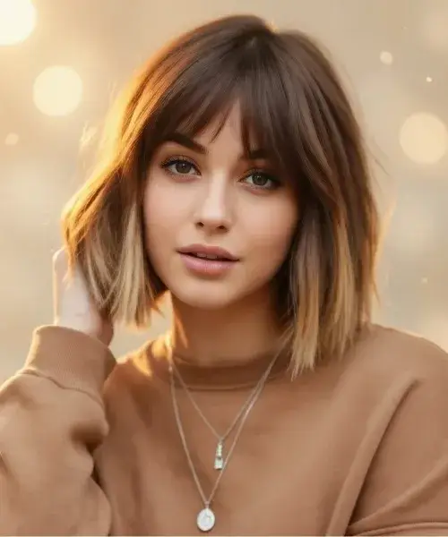 Choppy Lob and Bangs