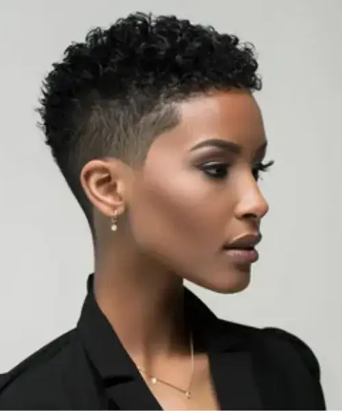 A Short Afro with Cut Out