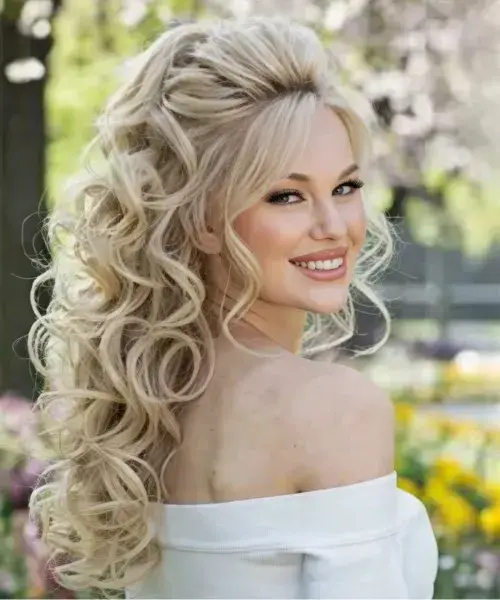 A Voluminous Half-Up, Half-Down Look