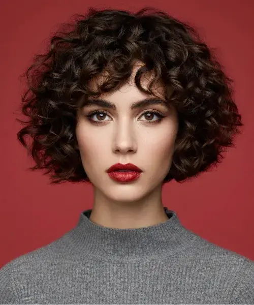 Curly Edgy Bob