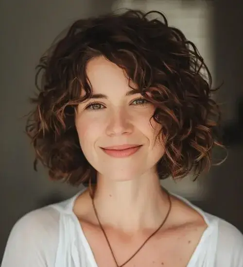 Curly Textured Italian Bob