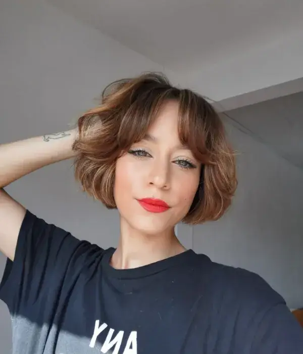 Curtain Bangs French Bob