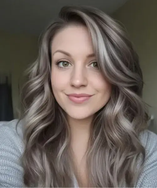 Dark Brown Hair With Ashy Highlights