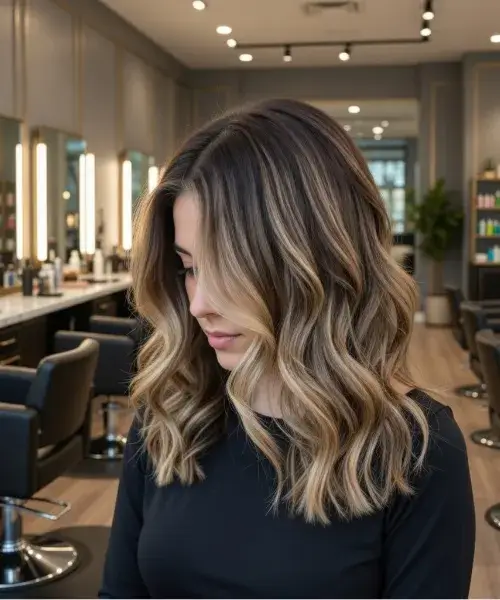 Dark Brown Hair With Caramel Blonde Highlights