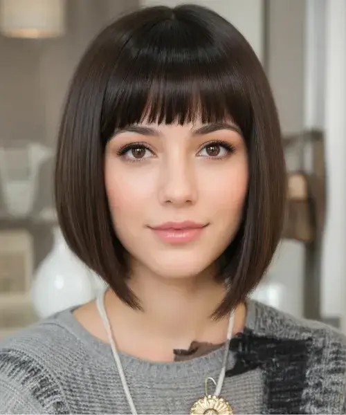 Edgy Bob with Bangs