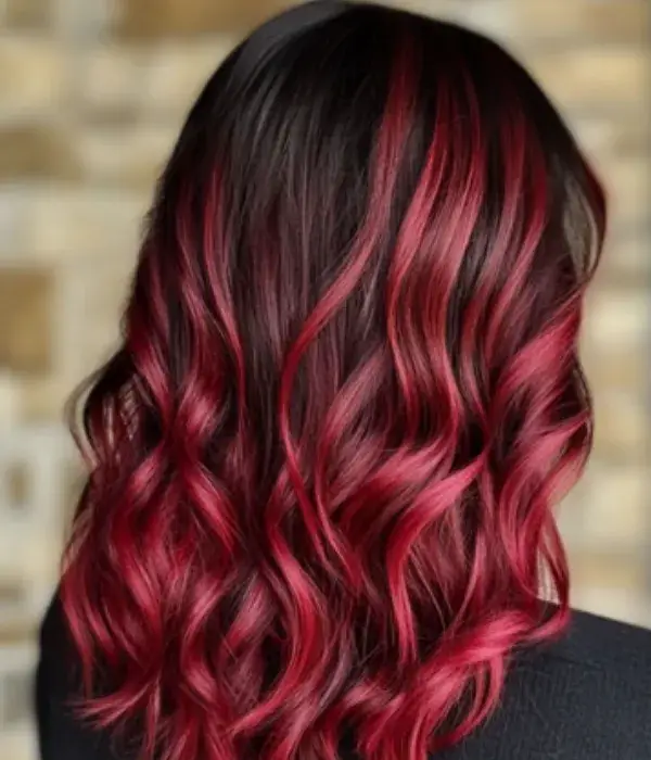 Fiery red ombre hair