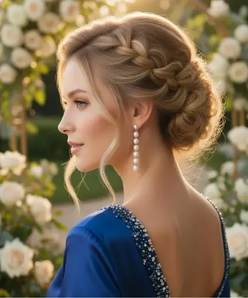 Messy Bun with a Twist and Braid