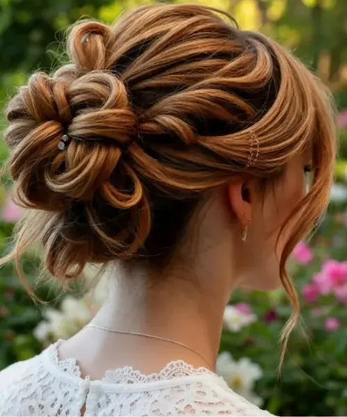 Messy Bun with a Twist and Pin