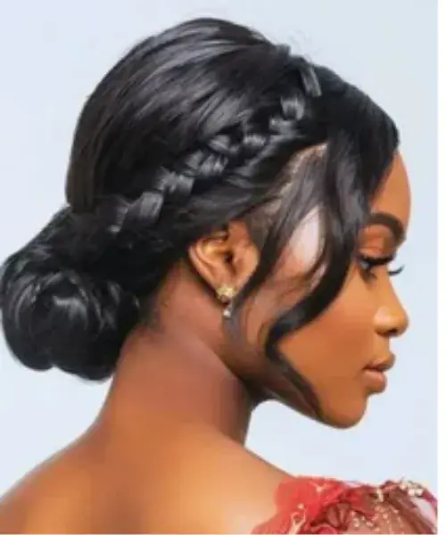 Messy Bun with Side Braid