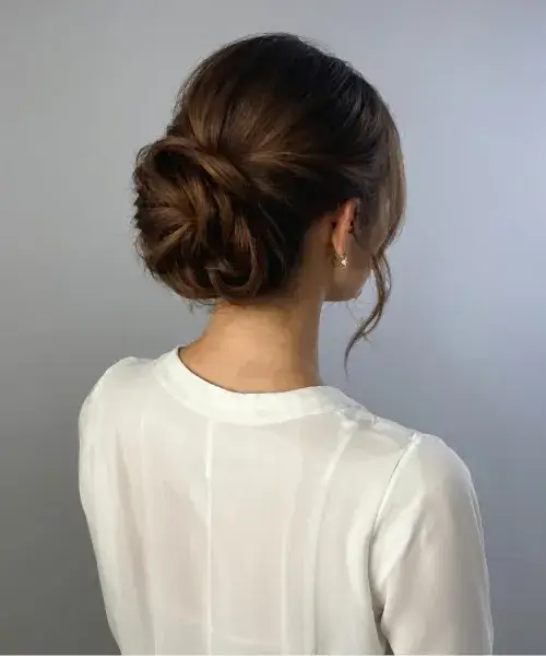 Messy Bun with Upturned Ends