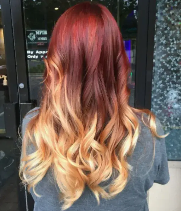 Red blonde ombre