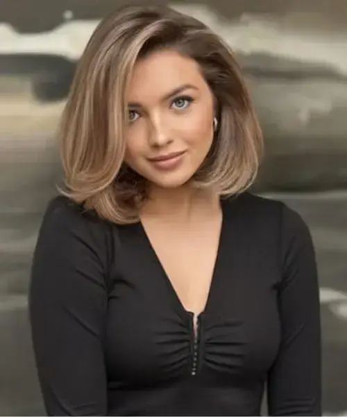 Rounded Bob With Deep Side Part