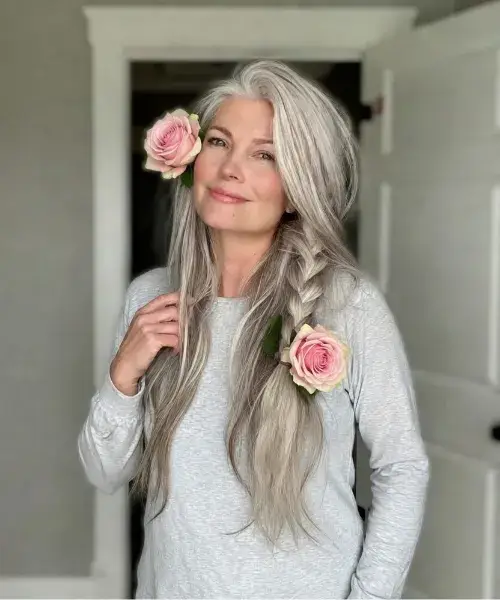 Side Braid with Flower