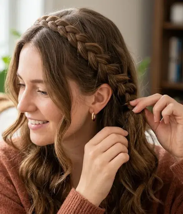 Simple Braided Headband Trick