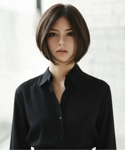 Textured Bob With Center Part