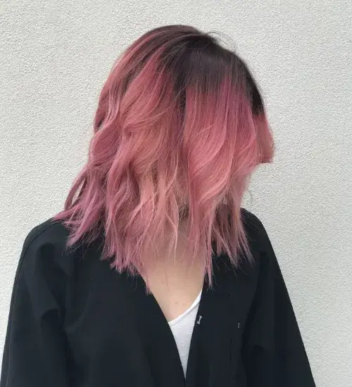 Dark Roots with Pink Lengths