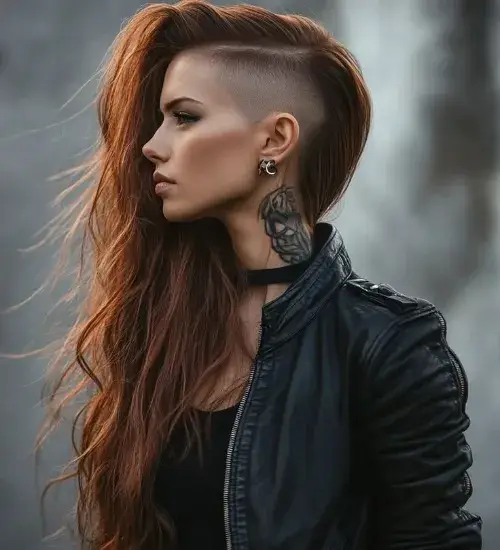 Edgy Long Hair with Shaved Sides