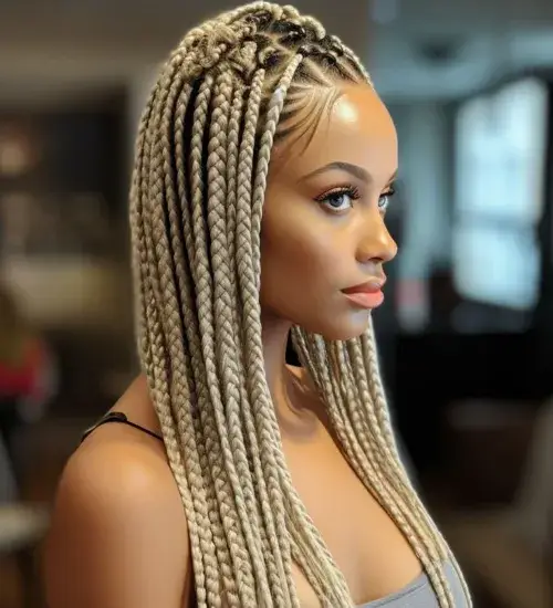 Knotless Braids with Blonde Tips
