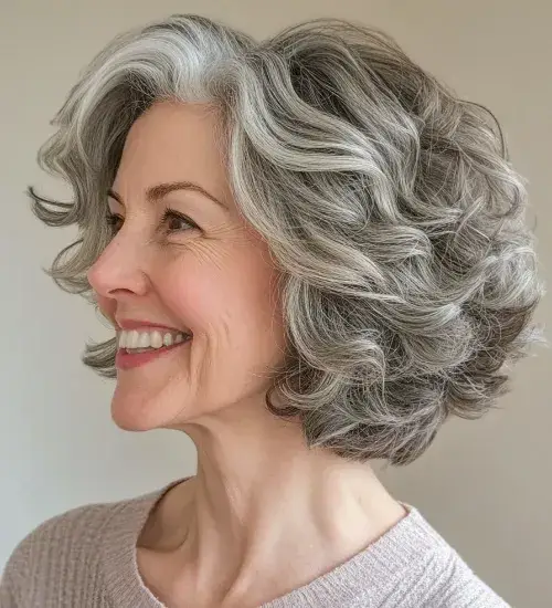 Layered Curly Bob