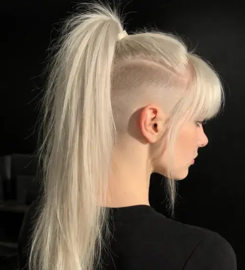 Shaved Sides and Back with Ponytail