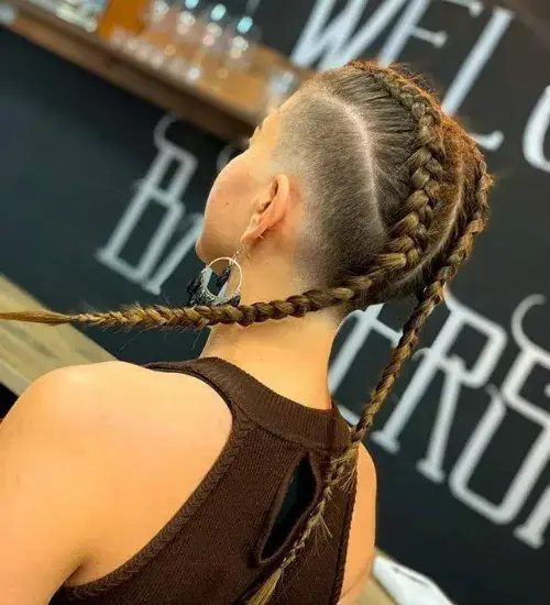Shaved Undercut with Long Braids