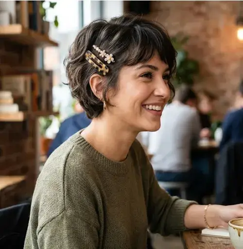 Short Hair with Side Clips