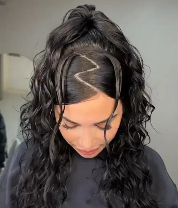 Zig-Zag Hair Parting Style
