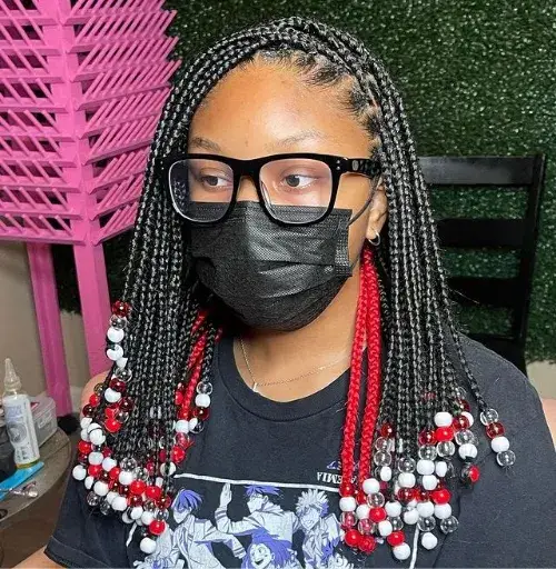 Beaded Peekaboo Braids for a Bold Statement