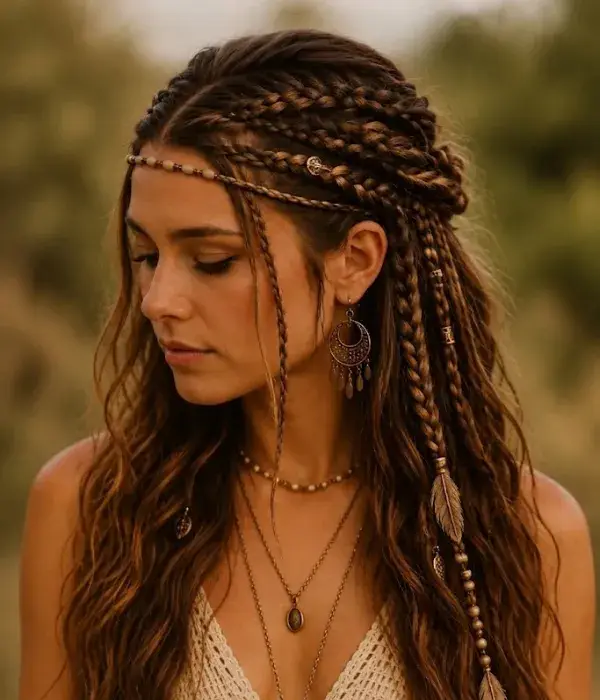 Boho Hair Wrap Style