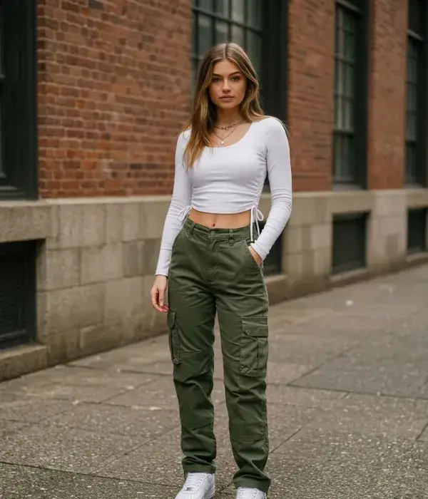 Cargo Pants with Cropped Tops