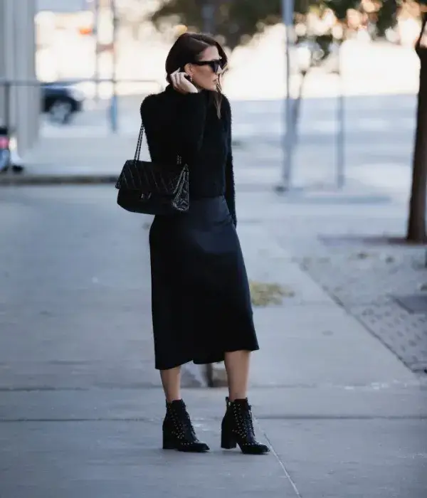 Slip Dress with Chunky Boots